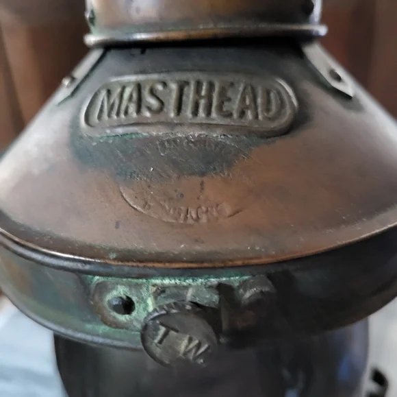 Brown Lantern with Glass Globe and Antique Accents - Picture 11 of 13